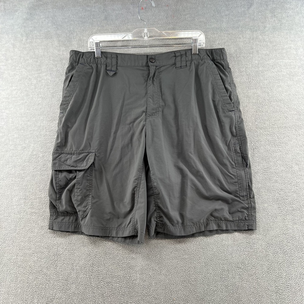 columbia field gear cargo shorts mens size 38 gray outdoor casual
